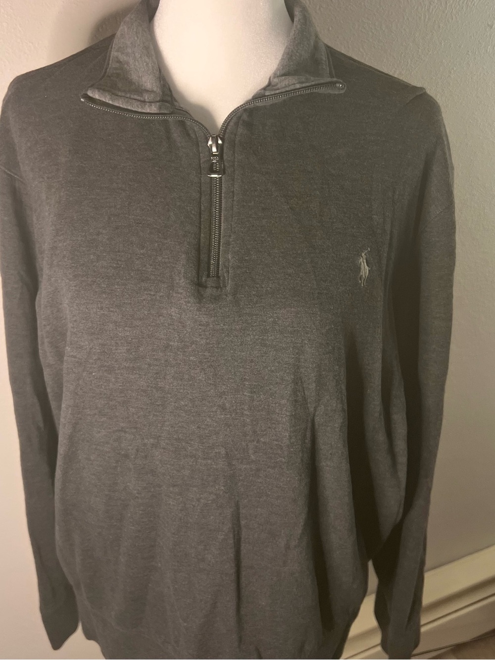 Polo by Ralph Lauren Men's Dark Gray Half-Zip Pullover